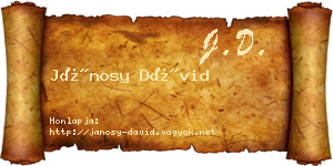 Jánosy Dávid névjegykártya