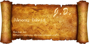 Jánosy Dávid névjegykártya